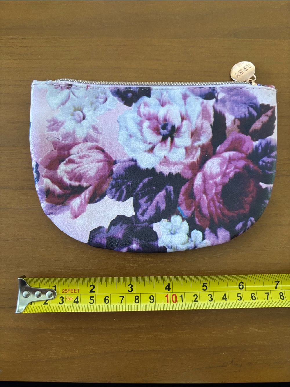 Ipsy Floral Pink & Purple Cosmetic Pouch - May 2022